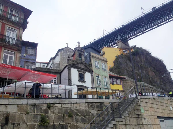 Porto Portugal Januari 2018 Oude Huizen Historische Wijk Ribeira Boven — Stockfoto