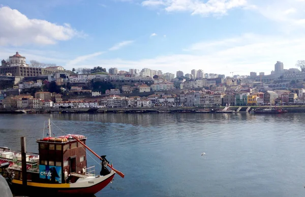 Porto Portugal Januari 2018 Uitzicht Naar Ribeira District Rivier Douro — Stockfoto
