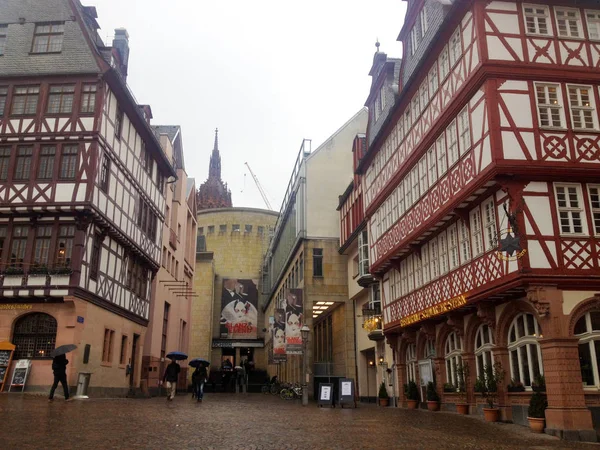 Frankfurt/Oder, Németország - 2018. január 20.: Hagyományos régi német épületek, belvárosi Frankfurt/Oder, Németország. — Stock Fotó