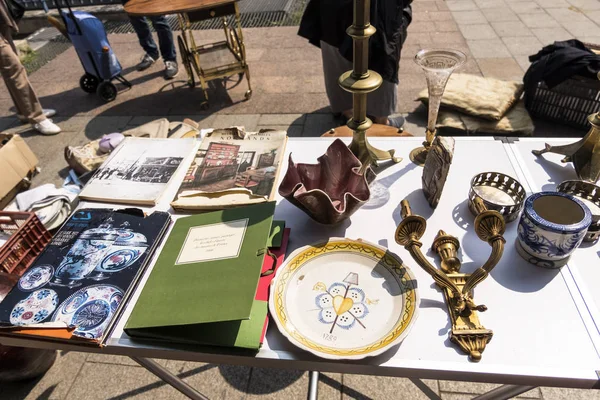 Rouen Francia Agosto 2018 Mercado Pulgas Normandía Placa Cerámica 1789 — Foto de Stock