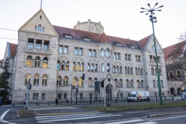 Poznan, Polonya - 05 Aralık 2018: Banka Pocztowy Sa bina. Banka Pocztowy Polonya'da ticari bankadır. Poznan, Polonya
