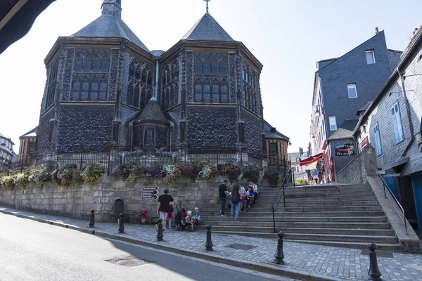 Honfleur Normandia Francja Sierpień 2018 Kościół Świętej Katarzyny Starym Mieście — Zdjęcie stockowe