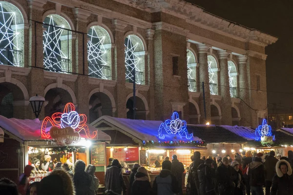Kyiv Ukraine Dezember 2018 Weihnachtsmarkt Auf Dem Kontraktova Platz Auf — Stockfoto
