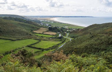 Fransa, Manche, Cotentin, Cap de la Hague, Biville dunes massif, en eski bir Avrupa, bir korumalı doğa rezerv olduğunu. Manş Denizi, Normandiya