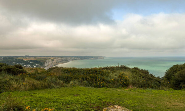 Пейзаж возле Фекампа на побережье Ла-Манша в Нормади, Франция
