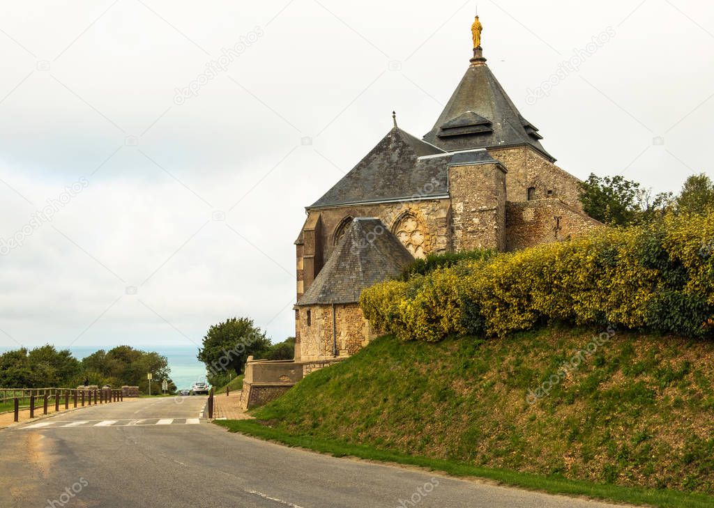 Chapel Our Lady of Salvation of Fecamp on the Cap Fagnet in Normady, France