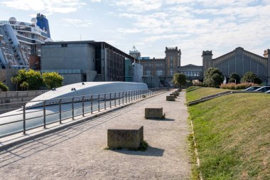 Nükleer denizaltı Le Redoutable Fransız Donanması Cite de la Mer, Cherbourg denizcilik müzesinde. Fransa