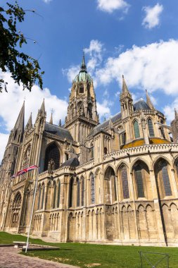 Bayeux Leydimiz Katedrali veya Notre-Dame de Bayeux Katedrali. Calvados bölümü, Normandiya, Fransa