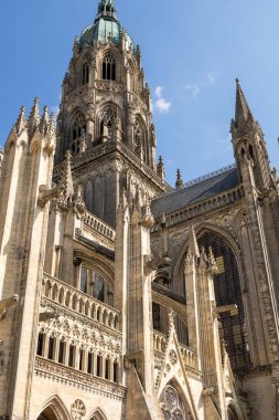 Bayeux Katedrali Notre-Dame mimari detayları . Calvados bölümü, Normandiya, Fransa