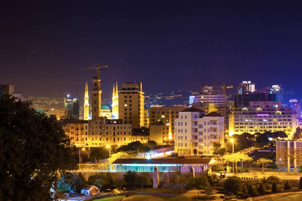 Vista nocturna de Trípoli, Líbano — Foto de Stock