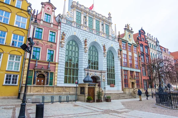 Artus Court in the centre of Long Market Street of the Royal Route in Gdansk, Poland — Stock Photo, Image