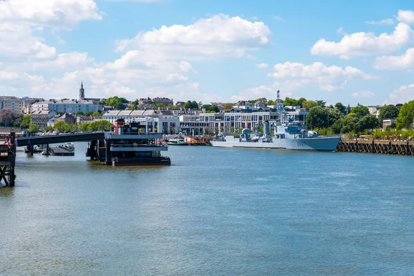 Buque militar de la ribera del Loira en Nantes, Francia — Foto de Stock