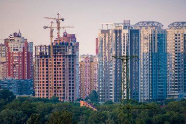 Kiev, Ukrayna'da yeni modern konut kompleksinin inşaatı