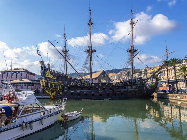 Genoa Italy August 2019 Galleon Neptune Ship Replica 17Th Century — Stock Photo, Image