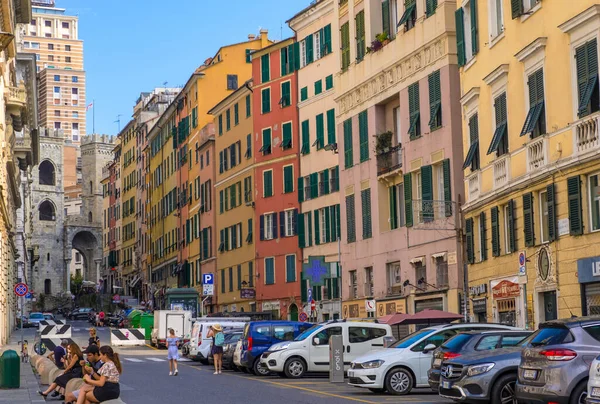 Genua Italien Augusti 2019 Utsikt Över Porta Soprana Eller Saint — Stockfoto