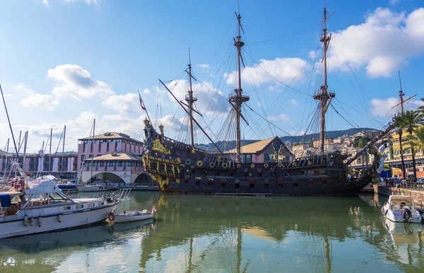 Génova Italia Agosto 2019 Galeón Neptuno Una Réplica Galeón Español — Foto de Stock