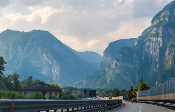 Winding road in the Dolomites in the province of Belluno, Italy