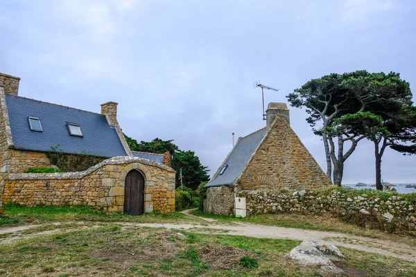 Ile Brehat France Août 2019 Maison Campagne Avec Jardin Fleurs — Photo