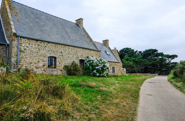 Ile Brehat France Серпня 2019 Country House Flower Garden Picturesque — стокове фото