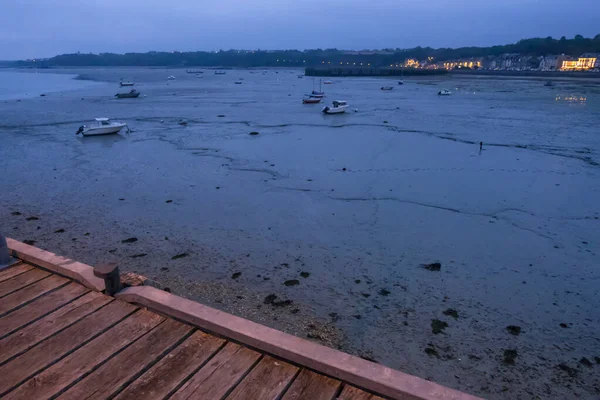 Cancale Frankreich August 2019 Nachtansicht Der Uferpromenade Von Cancale Stadt — Stockfoto