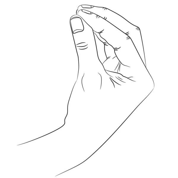 Isolerad Siluett Handen Som Visar Italiensk Gest Wtf Eller Vad — Stock vektor