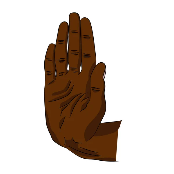 Ізольована Долоня Руки Яка Показує Знак Зупинки Або Привітання — стоковий вектор