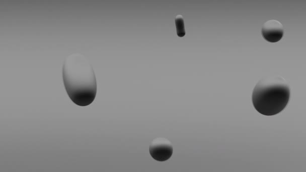 Mesmering Morphing Balls Animation Podivný Návrh Pohybu Animované Černé Bubliny — Stock video