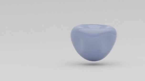 弾力のあるボールが落ちる 球の動きを変形させる ソフトボディ物理3Dレンダリング 1つの弾性形状バウンスの陽気なアニメーション 白い背景にカラフルなオブジェクトをドロップ — ストック動画