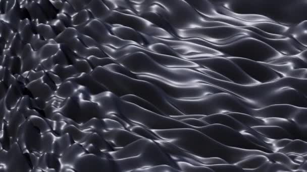 液体物質の変形の3Dレンダリング 滑らかな弾性形状アニメーション 明るいコントラストの光の中で黒い背景 — ストック動画