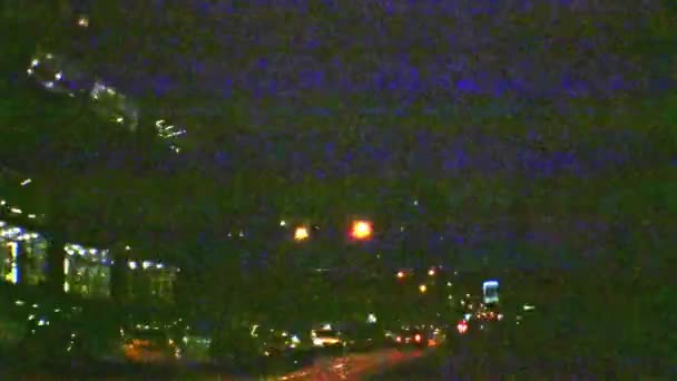 Nocne Ulice Miasta Hiper Lapse Niechlujny Spacer Miejski Głośne Widoki — Wideo stockowe