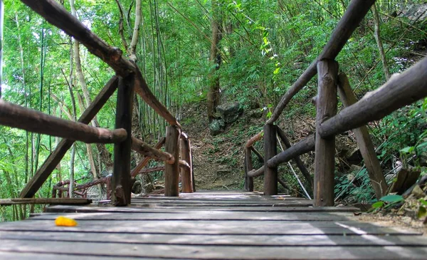 Puente Madera Bosque — Foto de Stock