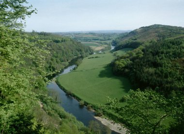 View from Symonds Yat over River Wye, Wye Valley, Gloucestershire, Forest of Dean, UK clipart