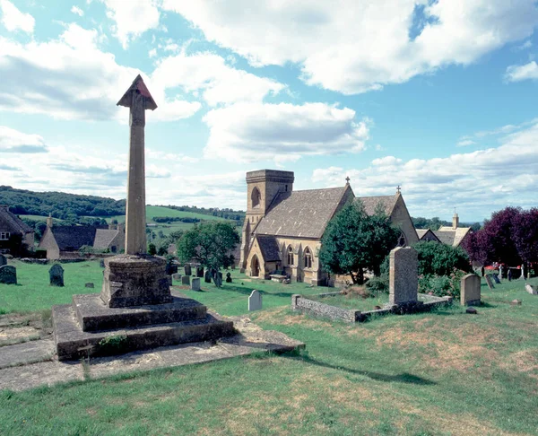 Templomkert Snowshill Cotswolds Gloucestershire England Europe — Stock Fotó