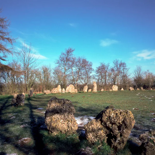 Rollright Stones Ένας Αρχαίος Πέτρινος Κύκλος Oxfordshire Cotswolds Αγγλία Ηνωμένο — Φωτογραφία Αρχείου