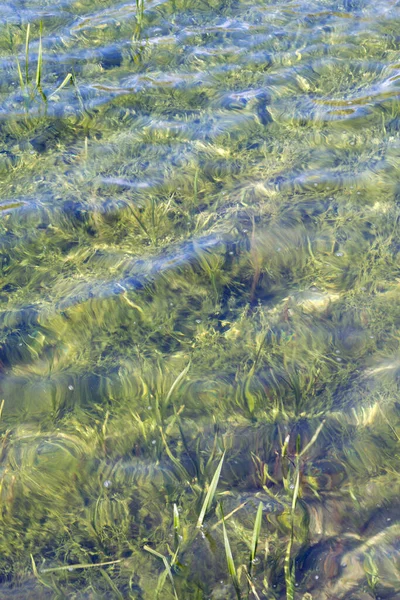 Sinar Matahari Riak Pola Tempat Tidur Dari Sebuah Danau Kristal — Stok Foto