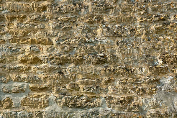 Eski Liken Kaplı Kireçtaşı Duvar Arkaplan Dokusu — Stok fotoğraf