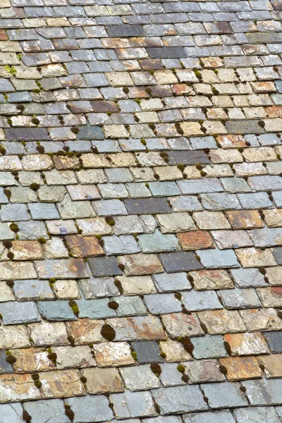 Oude Verweerde Meerkleurige Dakpannen Volledig Frame — Stockfoto