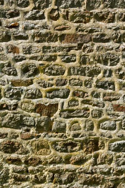 Ένα Όμορφα Μυτερό Αποκατεστημένο Πέτρινο Τοίχο Γεμάτο Πλαίσιο Υφής Φόντο — Φωτογραφία Αρχείου