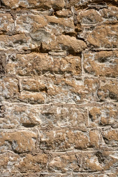 Old Previously Painted Weathered Stone Wall Needs Repairs Construction Full — Stock Photo, Image