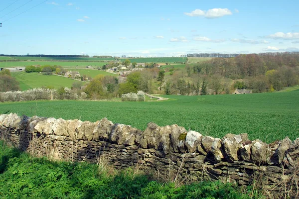 Widok Wieś Compton Abdale Gloucestershire Cotswolds Anglia Wielka Brytania — Zdjęcie stockowe