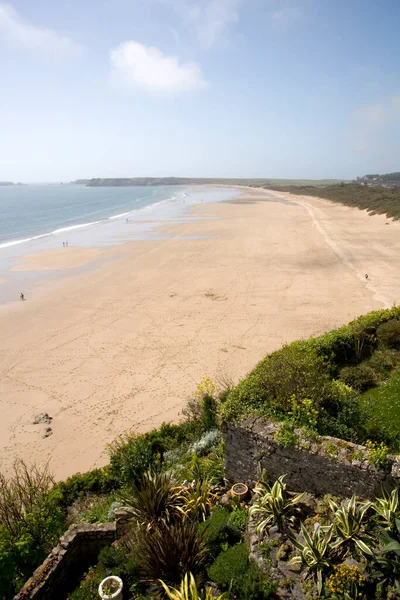 Vista Sobre South Beach Tenby Pembrokeshire Gales Reino Unido — Foto de Stock