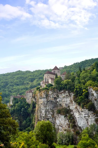 Historische Toeristische Trekpleister Van Cirq Lapopie Lot Valley Lot Frankrijk — Stockfoto