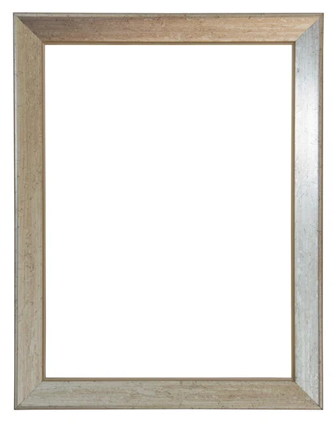 Empty Picture Frame Contemporary Silver Finish — Stock Photo, Image