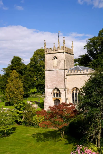 英国格洛斯特郡Alderley Gloucestershire Europe的漂亮的传统小乡村教堂 — 图库照片