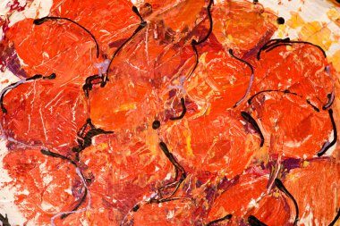 Çok renkli sanat eserleri soyut dokuyu kapatır