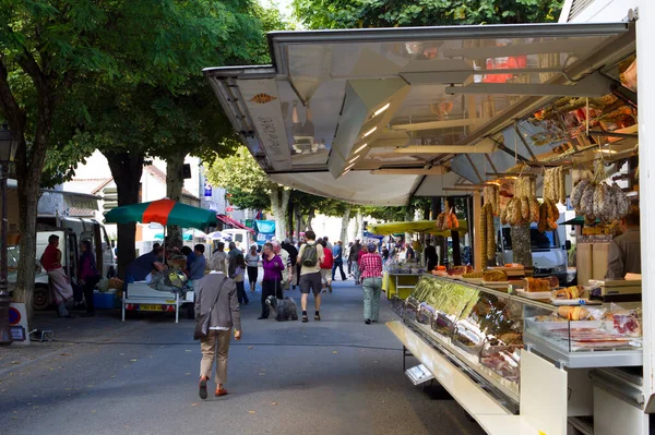 Cajarc Francia Septiembre 2010 Puestos Abiertos Para Mercado Comida Mañana — Foto de Stock