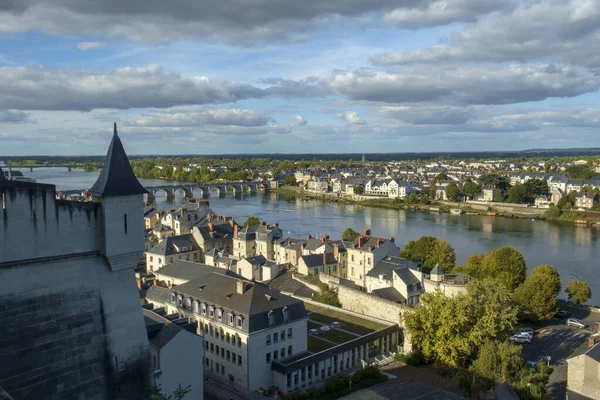 Saumur Frankrike Oktober 2017 Takutsikt Över Staden Och Floden Loire — Stockfoto