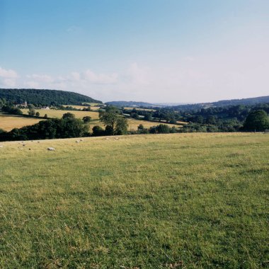 Painswick, Gloucestershire, İngiltere yakınlarındaki Cotswold kırsal arazisi