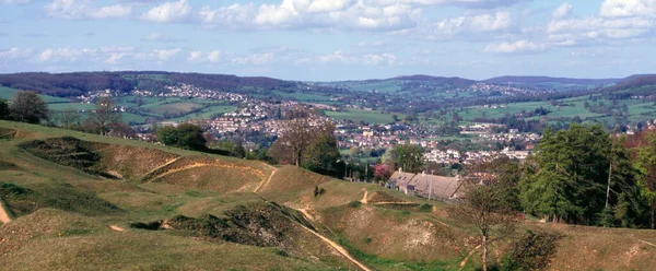 Stroud Valleys Utsikt Från Selsley Common Gloucestershire Cotswolds Storbritannien — Stockfoto