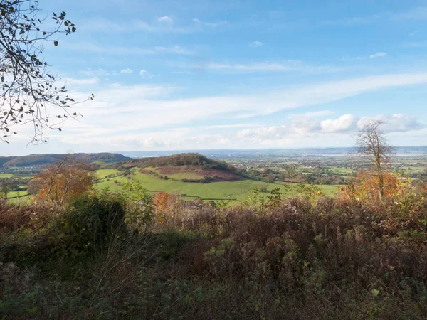 First Signs Autumn Colour Uley Bury Iron Age Hill Fort — Stock Photo, Image